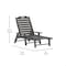 Flash Furniture Monterey 3-Pc Adirondack Set w/2 Adjustable HDPE Loungers w/Cup Holders and Folding Side Table, Gry LE-HMP-2017-2-T1620H-GY-GG - alternate 4
